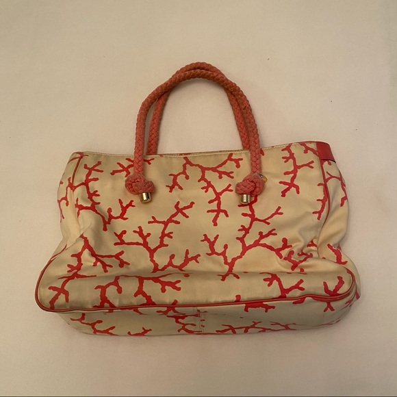 Vintage Kate spade coral print rope handle handbag - Picture 2 of 8